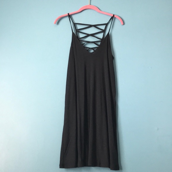 On Sale🚨Criss Cross Boho Navy Blue Swing Dress - Picture 2 of 4